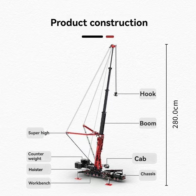 Ubricks E1001 2026 5V Liebherr Ltm11200 Mobiele Kraan Model Afstandsbediening Moc 10400 PCS - Afbeelding 15