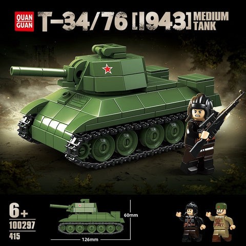 415pcs QUANGUAN 100297 T-34/76 [1943] MEDIUM TANK