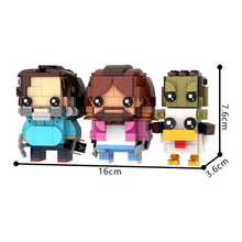 (Gobricks version) 588pcs MOC-217708 Steve, Garrett & Chicken Jockey Brickheadz LEGO MOC - A Mine Craft Movie