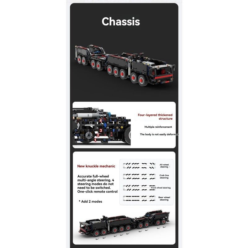 Ubricks E1001 2026 5V Liebherr Ltm11200 Mobiele Kraan Model Afstandsbediening Moc 10400 PCS - Afbeelding 8