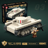 879pcs QUANGUAN 100294 British-American tank series：LVT(A)1 AMPHIBIOUS TANK,"STUART" LIGHT TANK,SHERMAN "FIREFLY" MEDIUM TANK,"VALENTINE" MK I LIGHT TANK