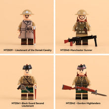 MTZ039-MTZ042 British machine-gunner cavalryman, World War I Minifigures