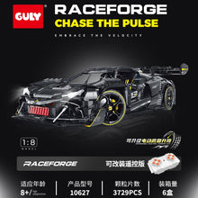 3729pcs GULY 10627 Supercar Series Ferrari 296 1:8 (Electroplating limited edition)