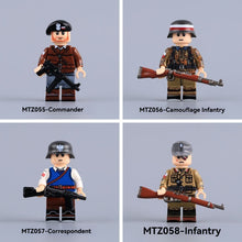 MTZ055-MTZ058 WWII Polish soldier commander in military camouflage Minifigures