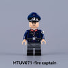 MTUV071-074 World War II historical military minifigures, firefighters, railway engineers