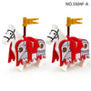 1604F-A 1604F-B 1604F-C Medieval blue lion, red lion, black eagle warhorse minifigures