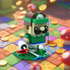 (Gobricks version) 129pcs MOC-216719 Luigi (Mario Golf Editon)