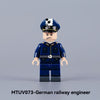 MTUV071-074 World War II historical military minifigures, firefighters, railway engineers