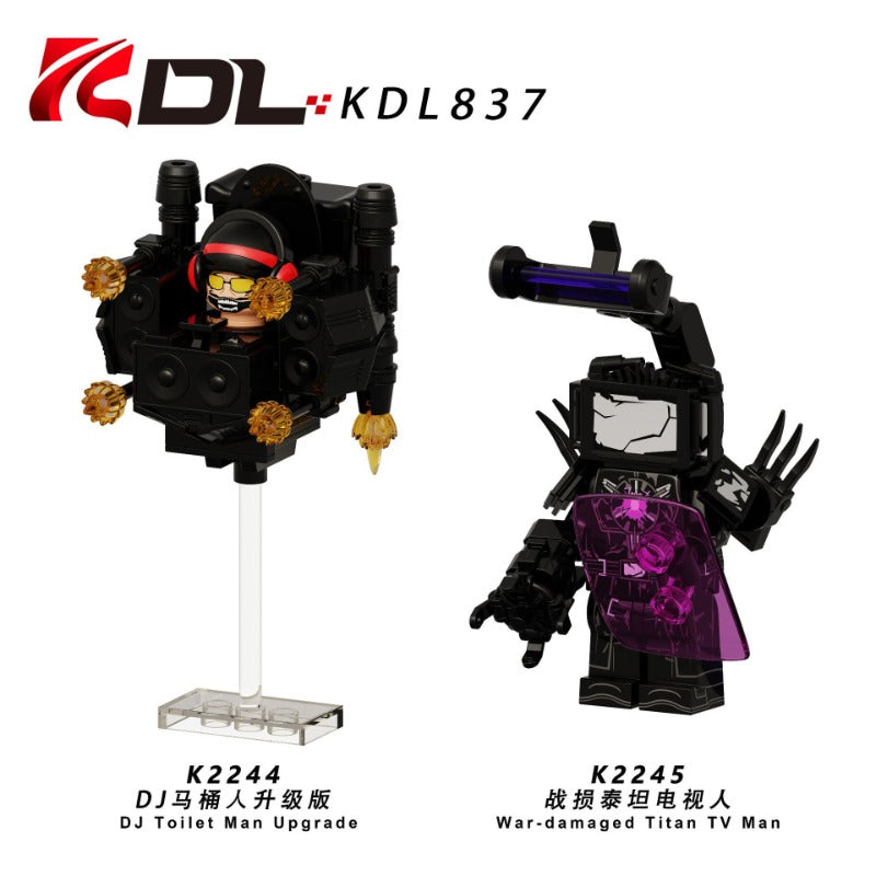 KDL837 Skibidi Toilet series War.damaged Titan TV Man DJ Toilet