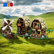 (Gobricks version) 1724pcs MOC-162111 3739 Mill Village Raid Remake - Medieval Castle