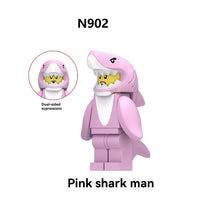 N901-N902 Blue and pink shark-people Minifigures