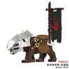 P8019-8022 Medieval series orc mount wolf with flag Minifigures