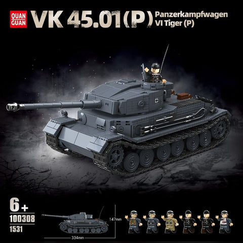 1531pcs QUANGUAN 100308 VK 45.01(P) Panzerkampfwagen VI Tiger (P)
