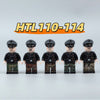 HTL110-114 WWII armed party guard tank officer Minifigures