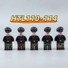 HTL110-114 WWII armed party guard tank officer Minifigures