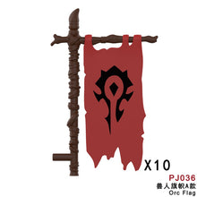 PJ036-039 Medieval series orc flag Minifigures