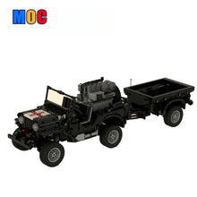 1615pcs  MOC-44696 Jeep Willys (Paramedic Version) with Trailer