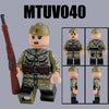 MTUV037-042 Soviet Military War Leaf Camouflage Soldier Minifigures