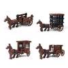 Horse-drawn carriages, medieval chariots, prison carts, cargo wagons, and Qin Dynasty transport carriages.