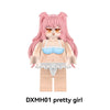 DXMH01-02 Beautiful Girl Series pink tide girl Minifigures