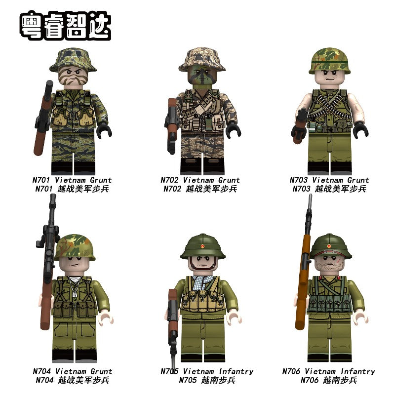 N701-706 Vietnam War series: US troops and Vietnamese infantry