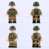 MT36-39 World War II military German, American, British and French naval submarine soldiers Minifigures