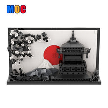 522pcs MOC Japanese Art 3D Sakura Paintings （Gobricks Version)