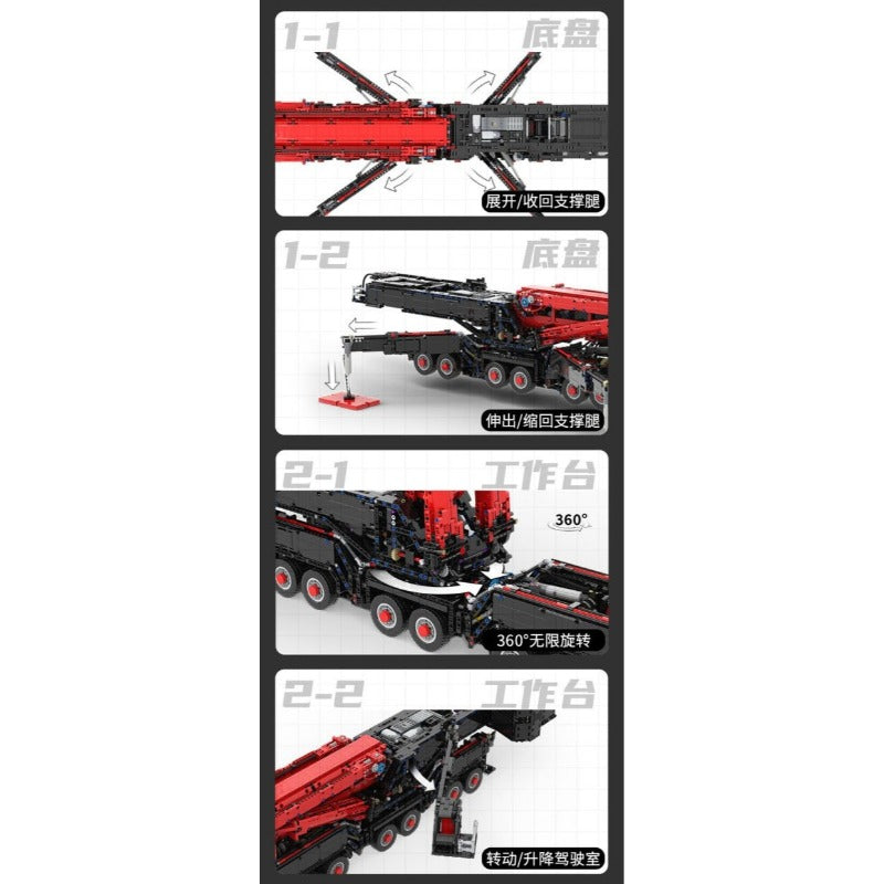 Ubricks E1001 2026 5V Liebherr Ltm11200 Mobiele Kraan Model Afstandsbediening Moc 10400 PCS - Afbeelding 23