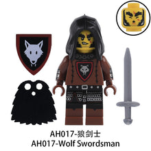 AH017-020 medieval military castle wolf cavalry soldier Minifigures