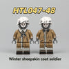 HTL047-048 World War II winter sheepskin coat soldiers Minifigures