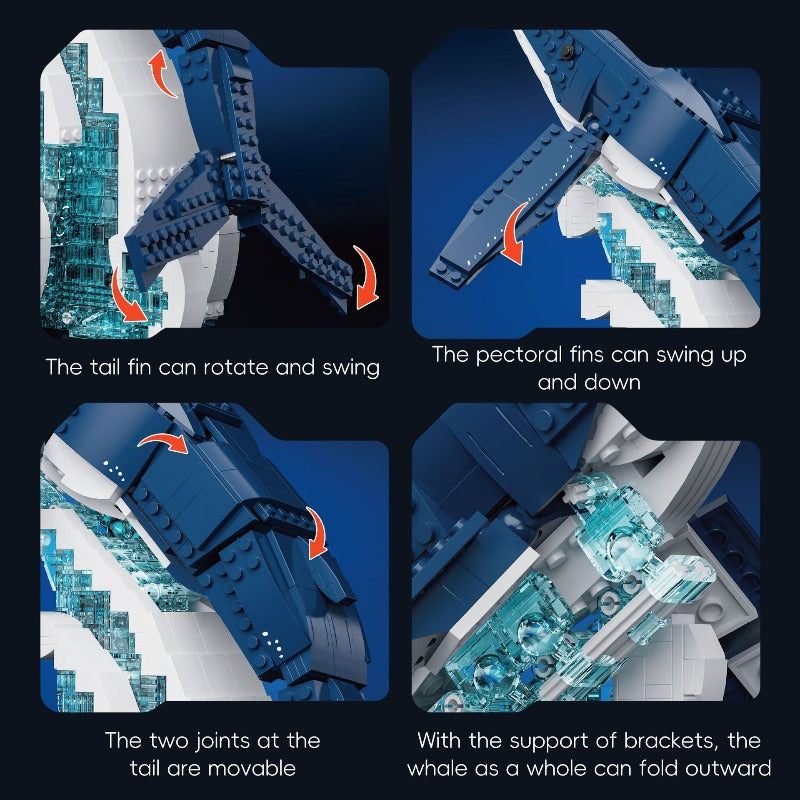 1163pcs Xbert 66197 Blue Whale – Joy Bricks