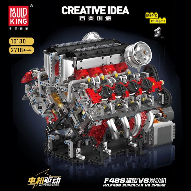 2718 pcs MouldKing 10130 F488 Supercar V8 Engine – Joy Bricks