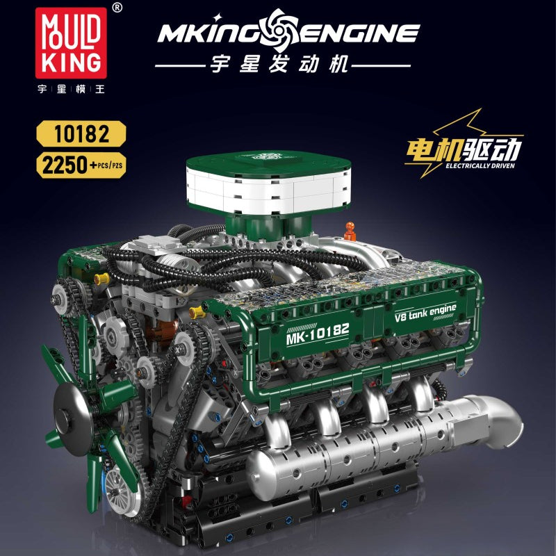 Mould King 10182 Kit Motore V8 Con Suono - 2250 Pezzi, Modello Funzionante, Per Adulti, Trasparente - 3