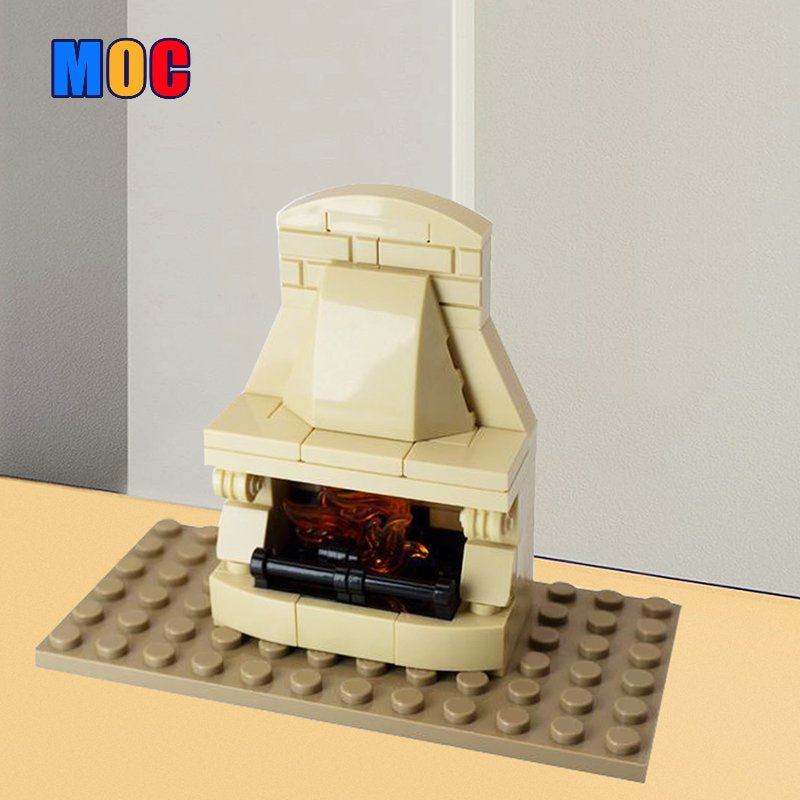 (Gobricks version) 61 pcs MOC-136396 Classic Fireplace