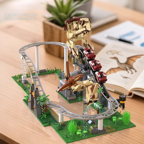 1291pcs JIESTAR 66134 Dinosaur Roller Coaster