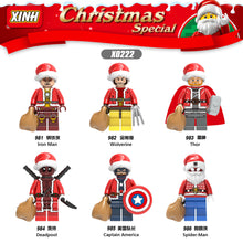 X0222 superhero Christmas Series Iron Man Wolverine Deadpool minifigures