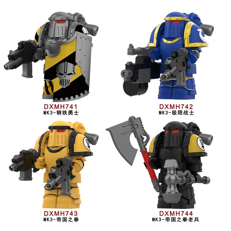 DXMH741-744 Warhammer MK3 Armor Extreme Warrior Minifigures – Joy