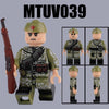 MTUV037-042 Soviet Military War Leaf Camouflage Soldier Minifigures