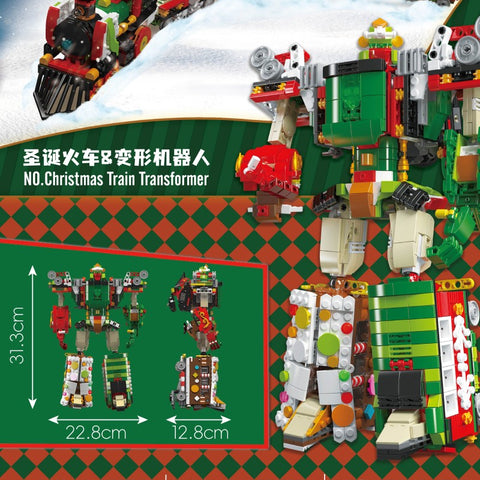 1522pcs 12028 MouldKing Christmas Train Transformer