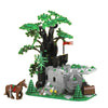 NEW MOC European Medieval Street View Lion Knights black Falcon's Forest Men's DIY ideas child Toy Gift building block MOC-10305