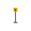 Urban traffic road signs, roadblocks, signals, street lights