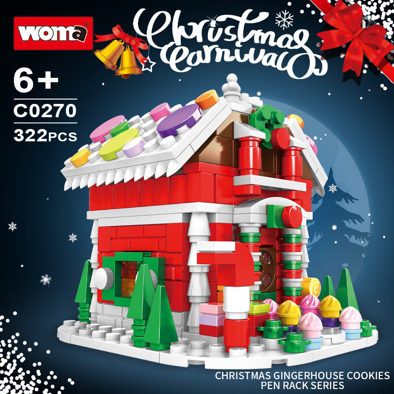 WOMA Christmas Building Block Series Gingerbread Man Candy House