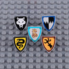 Medieval historical military castle  knight black wolf shield