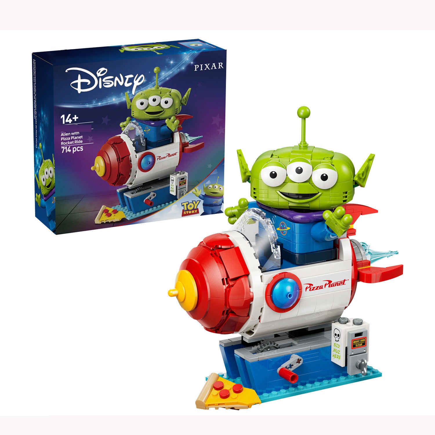 714pcs Alien with Pizza Planet Rocket Ride – Joy Bricks