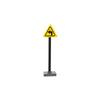 Urban traffic road signs, roadblocks, signals, street lights