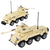 MOC World War II German half-track armored vehicle, North African Tiger tank, military model.