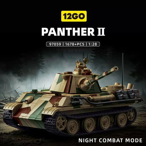 1678PCS 12G0 97059 WWII German Panther II Tank