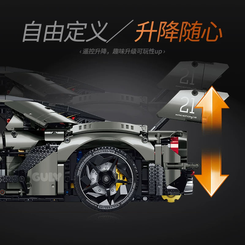 3402pcs GULY 10651 Supercar Series–GT Performance Supercar 1:8