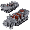 MOC World War II German half-track armored vehicle, North African Tiger tank, military model.