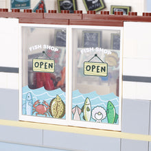 Seafood stalls serving fish lobsters and crabs